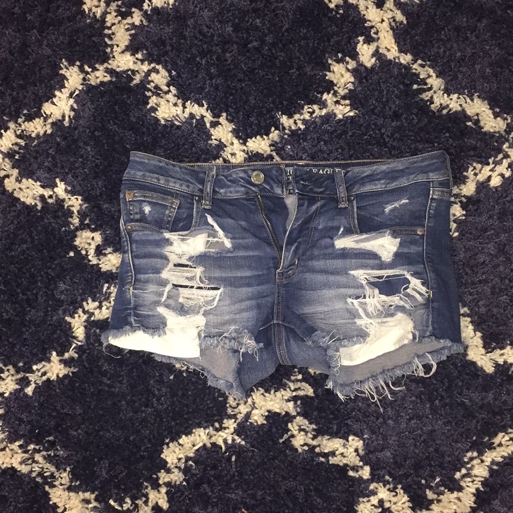 American eagle shorties size 12 distressed !